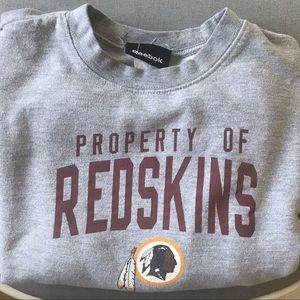 Reebok Grey Crewneck Sweatshirt Redskins